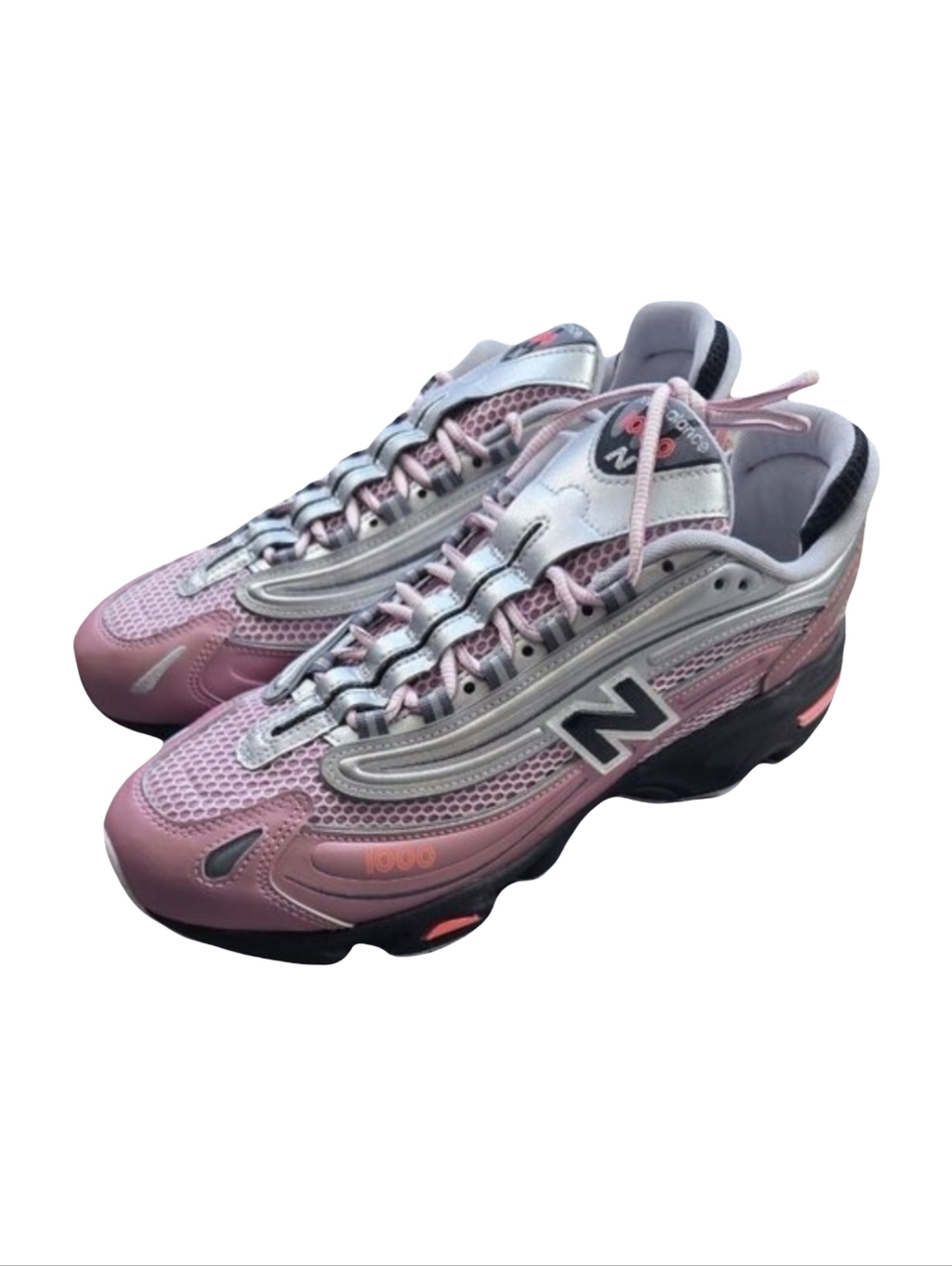 New Balance 1000 Silver Pink Metallic Mesh Running Sneakers M1000MC Womens 11.5 - Picture 4 of 16